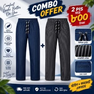 (Classic Black+Deep Navy) Stripe